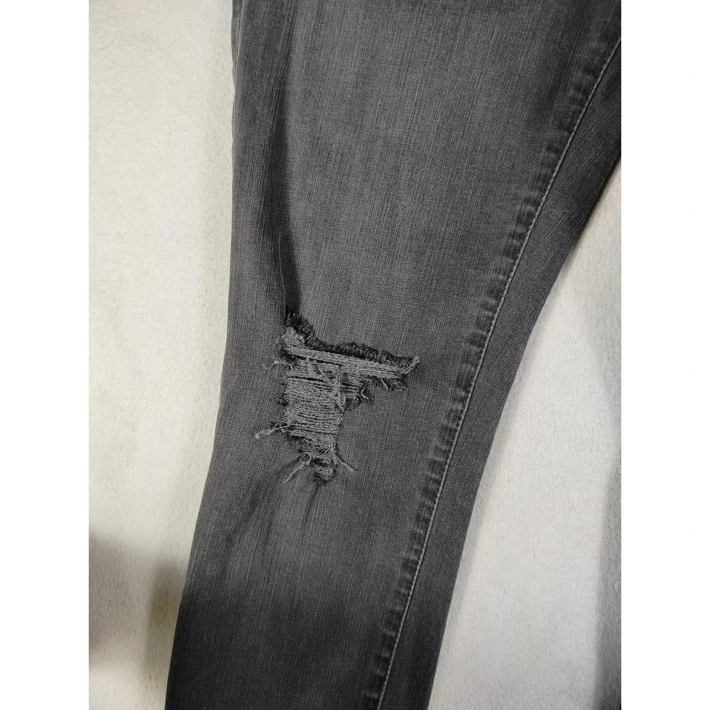 Madewell‎ 9 Inch Skinny Jeans Womens 26P Gray Mid Rise Distressed Raw Hem Ankle